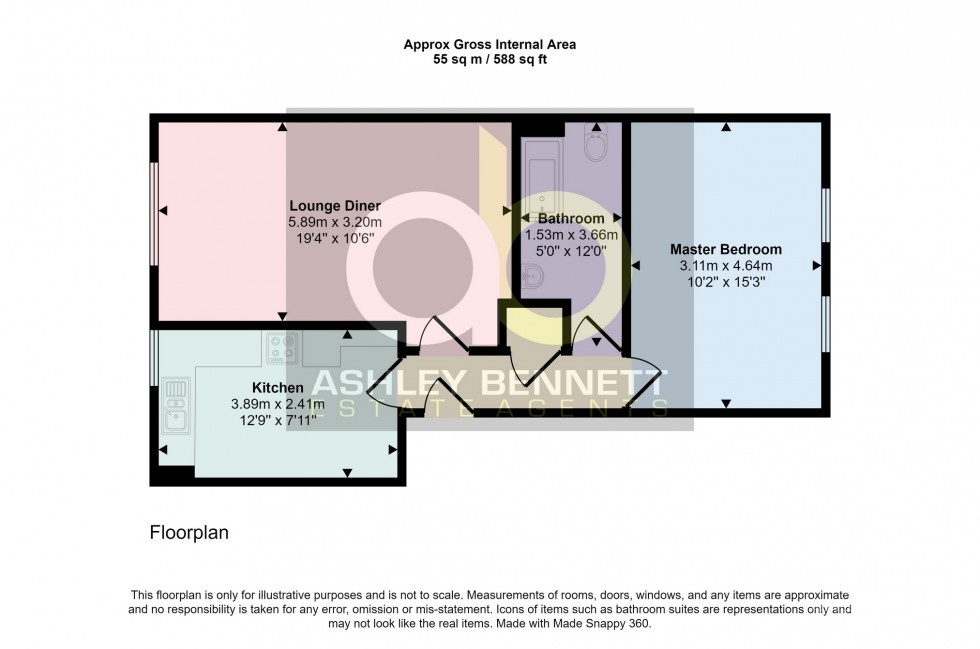 Floorplan for Robertson Court, Hathaway Road, Grays