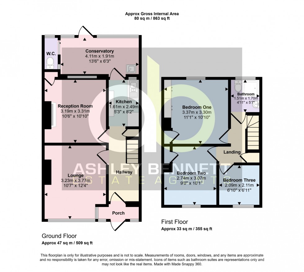 Floorplan for Palmerston Road, Grays, Essex, RM20 4YR